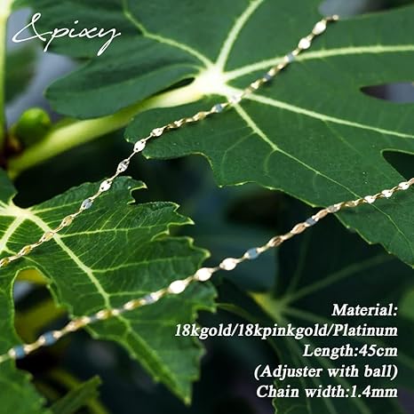 Amazon | 18K/プラチナ950 1.4mm Petal チェーンネックレス 45cm